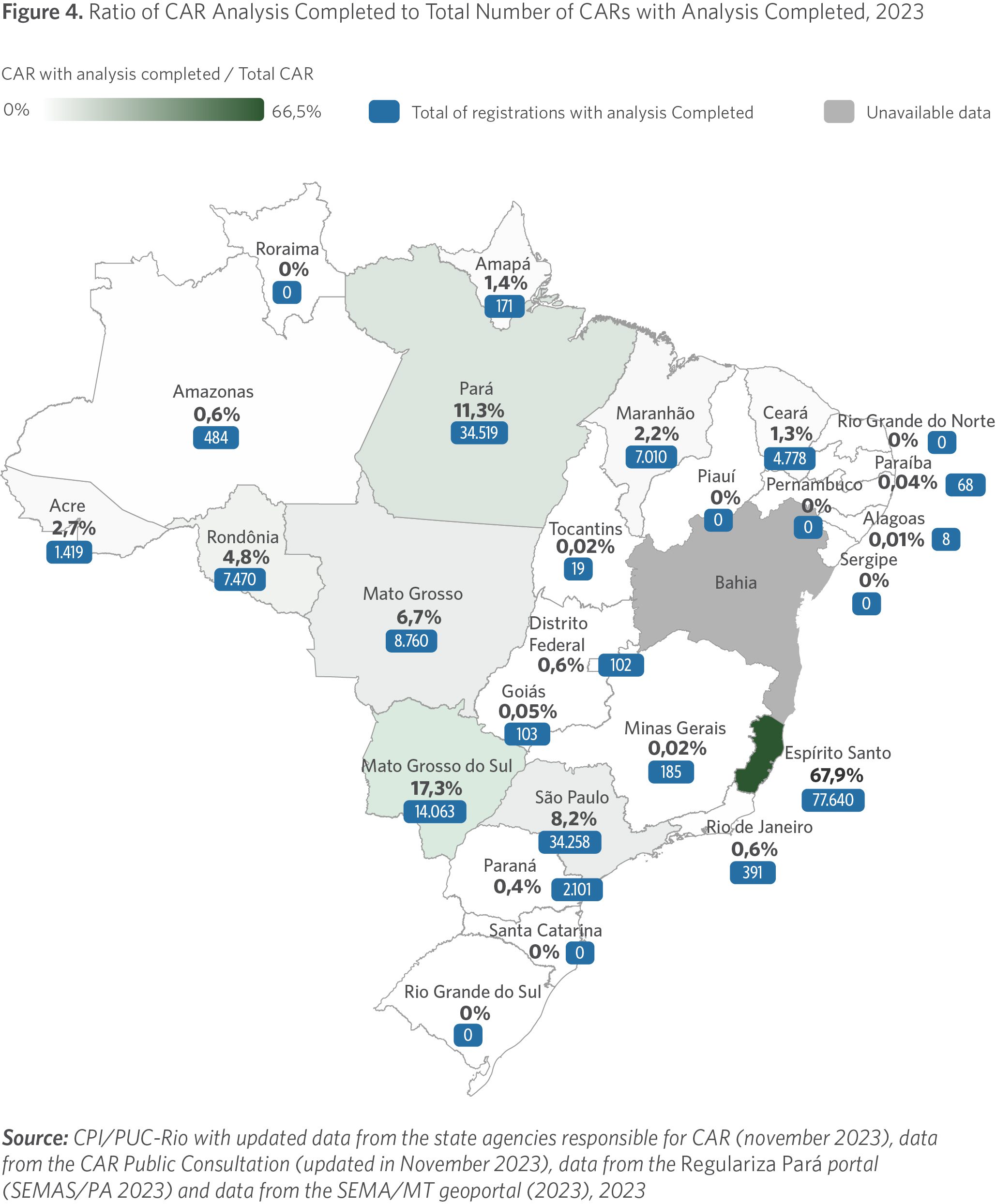 Brazil state rondonia administrative map showing Vector Image